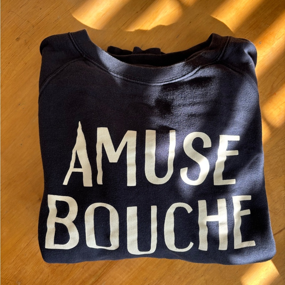 Sezane Navy Blue Crew Neck Sweater